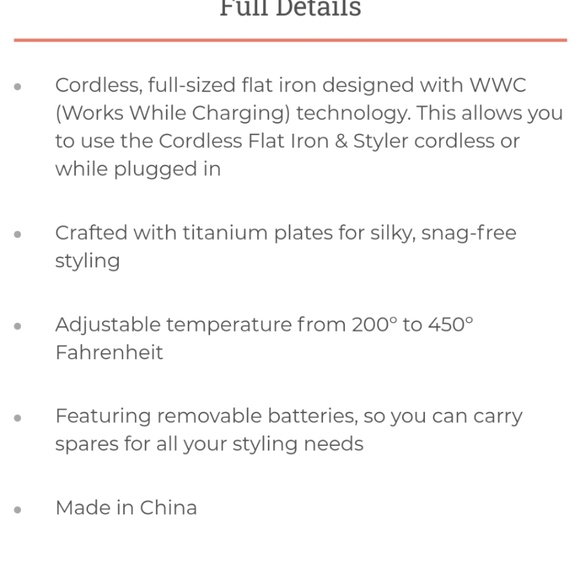 Lunata Cordless Flat Iron & Styler Multi-Tool - Picture 5 of 9